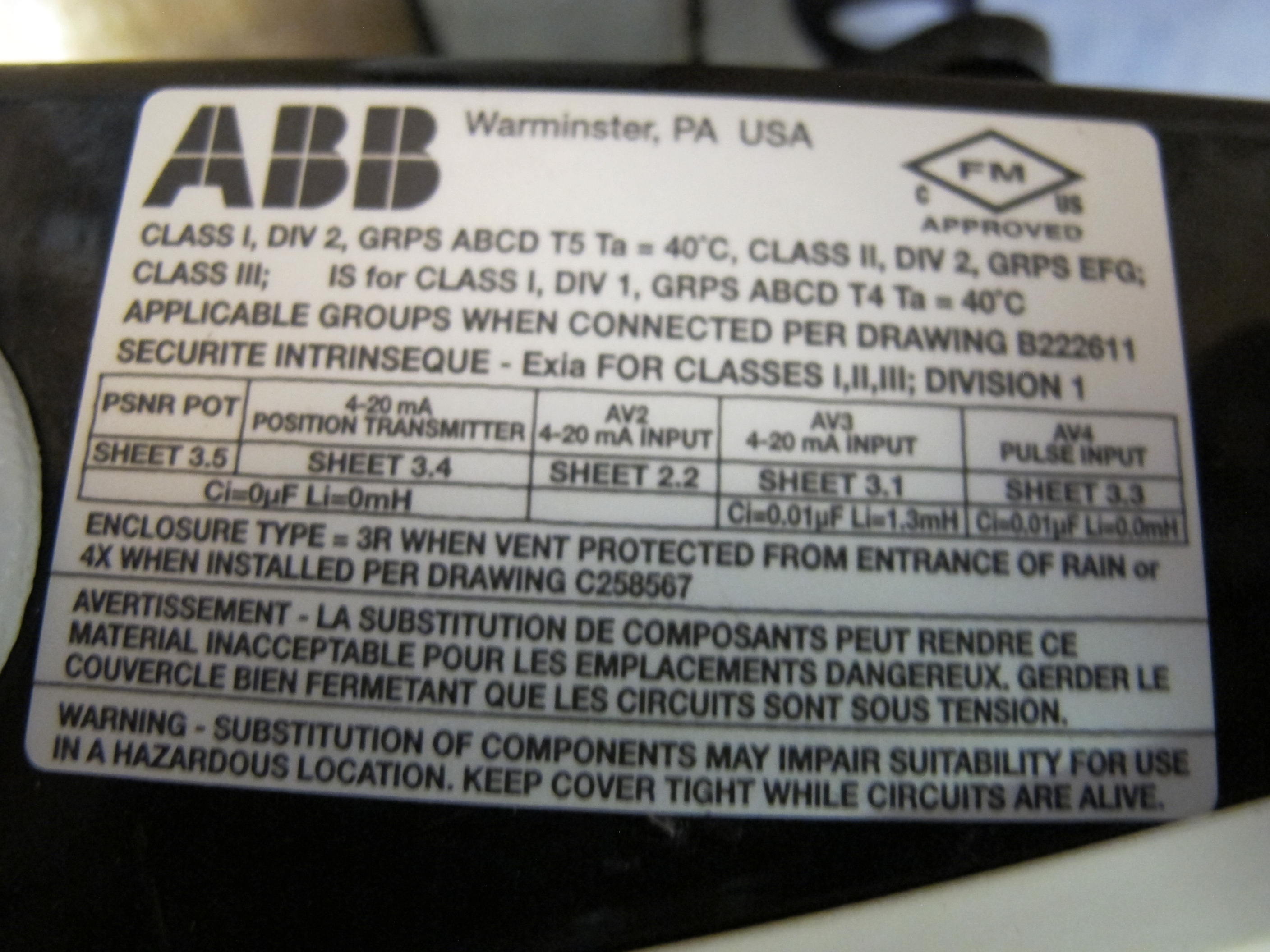 LOT TO INCLUDE FOXBORO, ABB, AGASTAT: (5) CONTINOUS DISPLAY STATIONS, (3) ABB TRANSMITTERS, 4-20MADC OUTPUT, 16-34VDC SUPPLY, POSITION KIND. 45 DEG TO 100 DEG ROTARY STROKE, (8) RELAYS, 125 DC COIL VOLTAGE, 12A 230VAC, 30A/MINUTE CONTACT RATING. 12A, 230VAC, 125VDC COIL, (1) UNILOC POWER SUPPLY MODEL#515, (2) CONTROLLERS, (8) AGASTAT RELAYS, TIMING TYPE, MODEL# E7022AC004, 120VAC COIL VOLTAGE, DPDT CONTACT ARRNGMT, VERTICAL MOUNTING, 1.5-15 SECOND OFF-DELAY OPERATE DATA. LOADING & HANDLING FEE $15-4578
